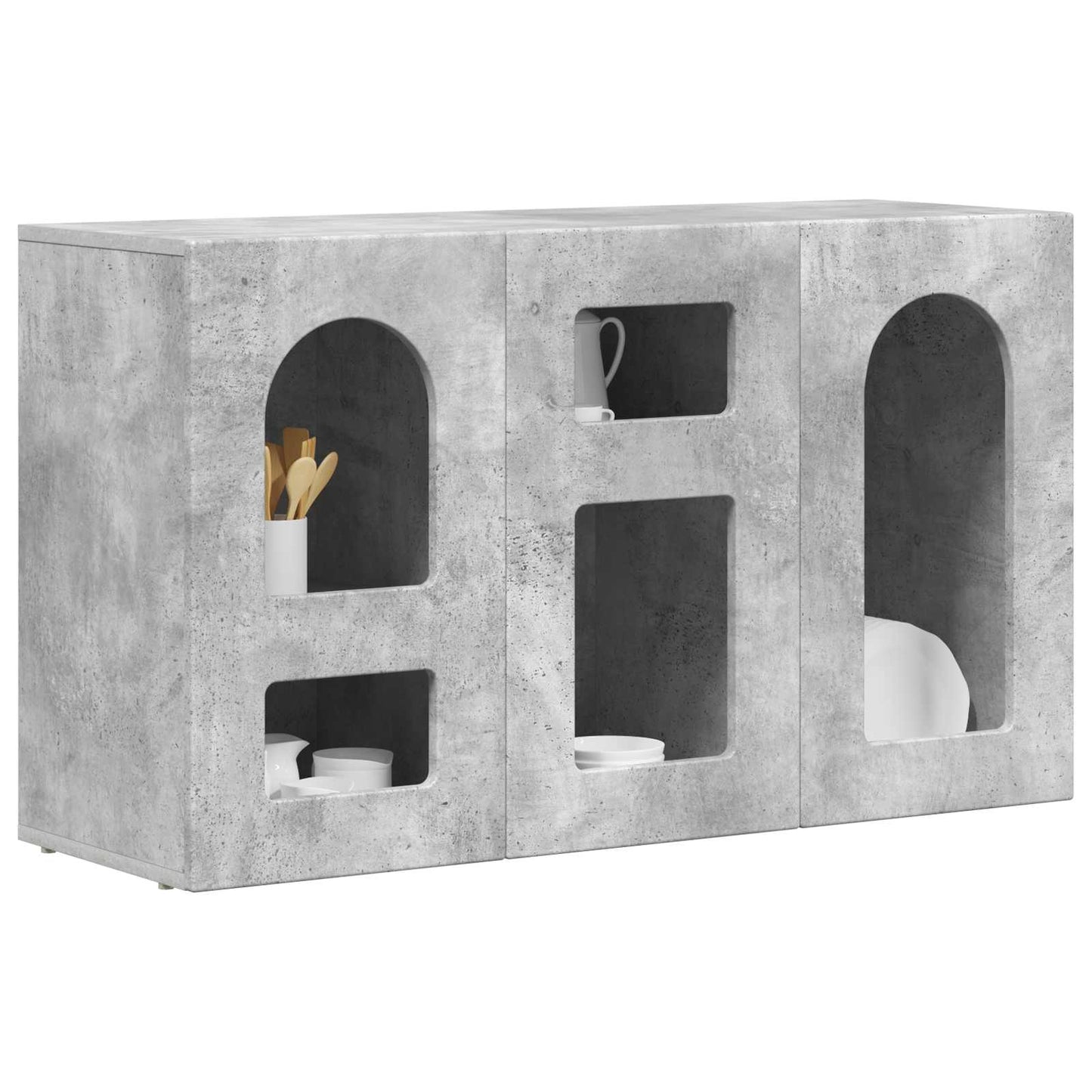 Credenza Grigio cemento 100 x 35 x 59 cm Legno multistrato
