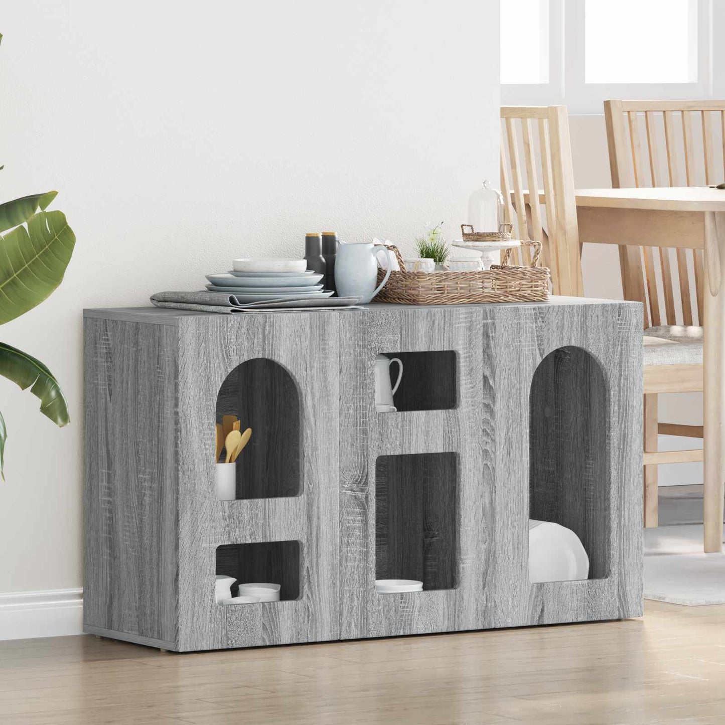 Credenza Grigio Sonoma 100 x 35 x 59 cm Legno multistrato