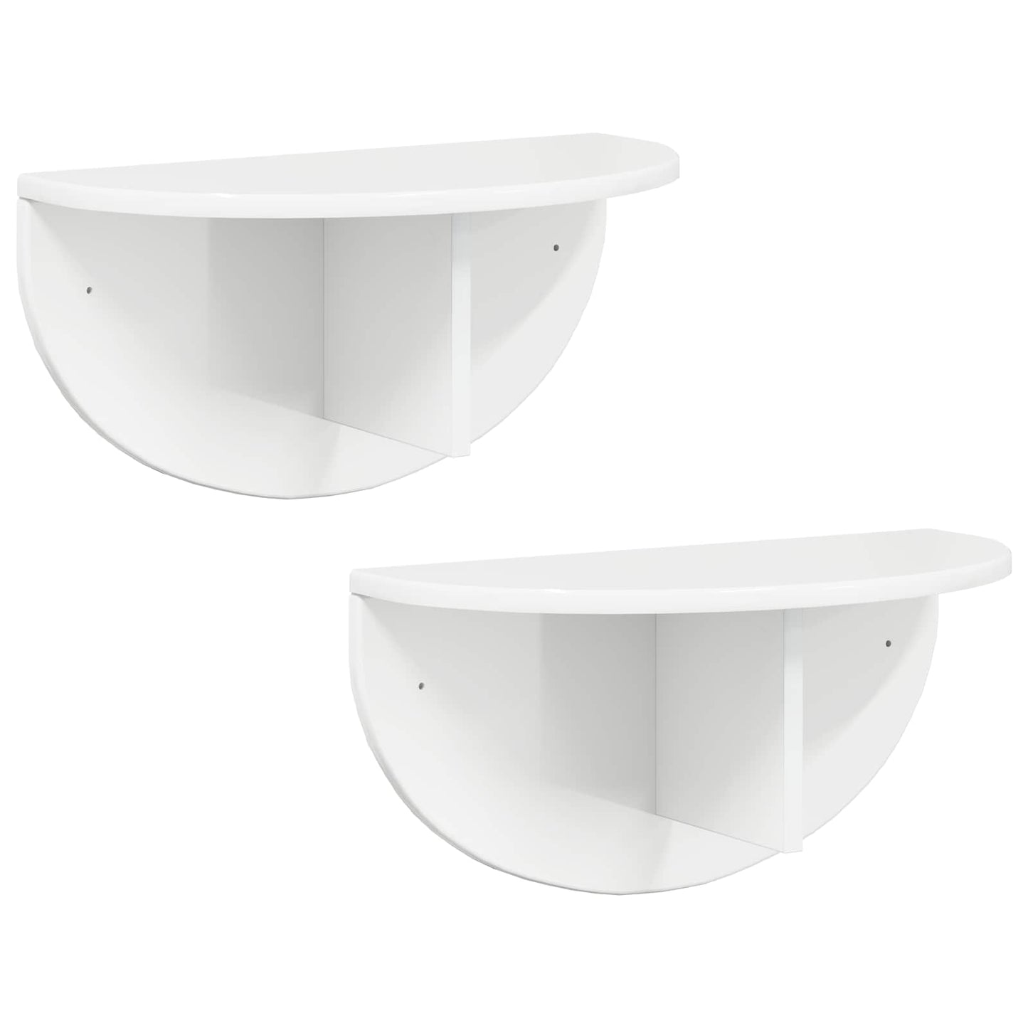 Scaffale da parete 2 pcs Bianco Lucido 48 x 24 x 24 cm