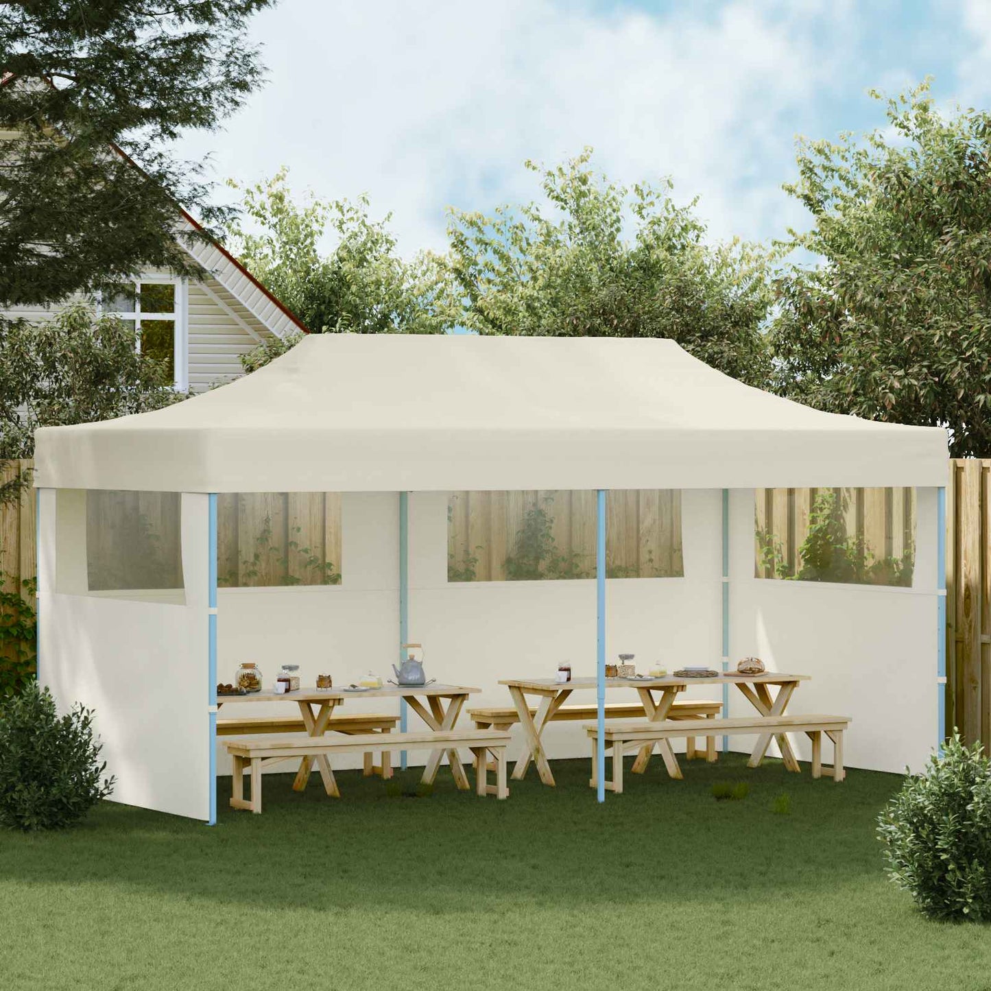 Tenda Party Crema 291 x 580 x 315 cm Tessuto Oxford