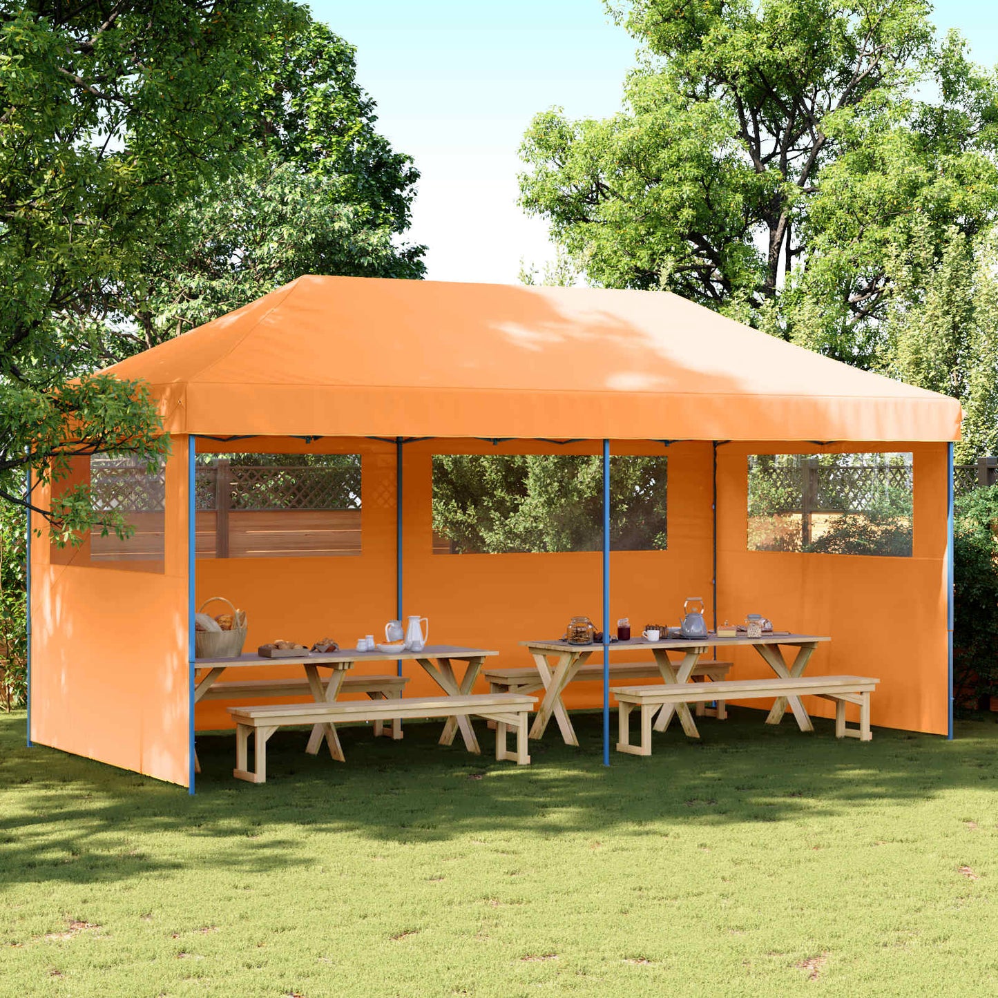 Tenda Party Arancione 292 x 580 x 315 cm Tessuto Oxford