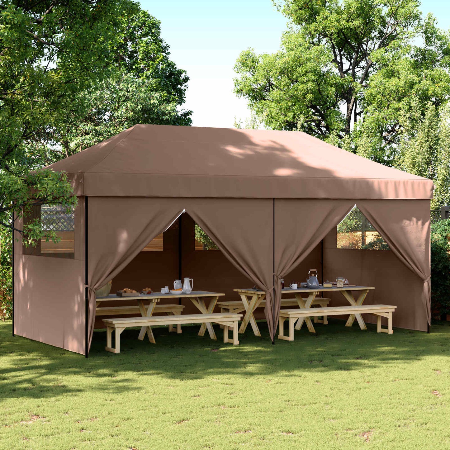 Tenda Party Marrone 292 x 580 x 315 cm Tessuto Oxford