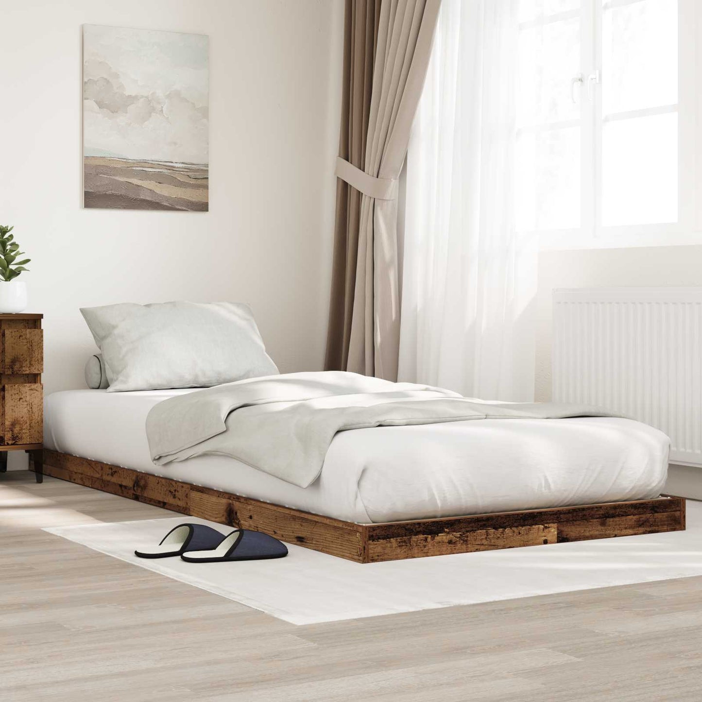 Struttura letto a terra Legno vecchio 75 x 190 cm