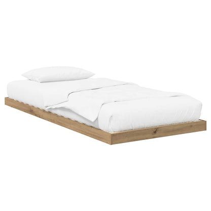 Struttura letto a terra Rovere artigianale 75 x 190 cm