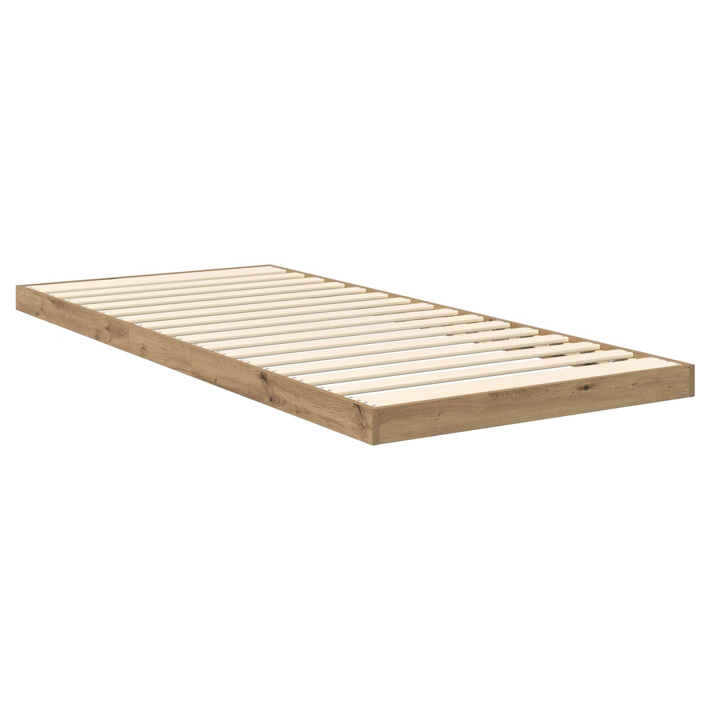 Struttura letto a terra Rovere artigianale 75 x 190 cm