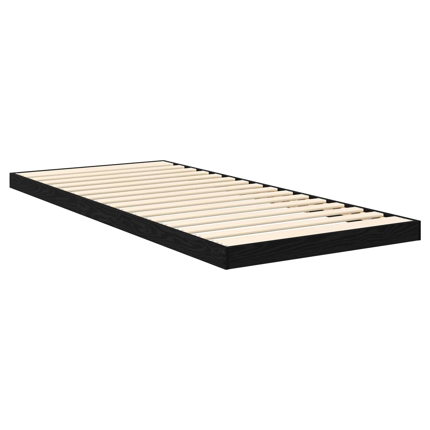 Struttura letto a terra Rovere Nero 90 x 190 cm