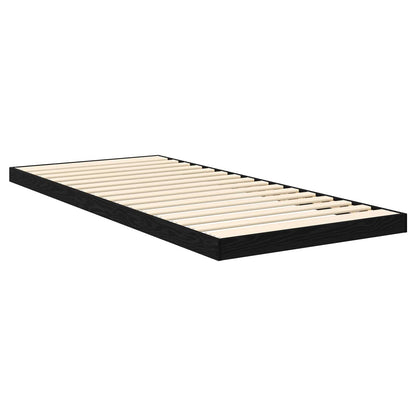 Struttura letto a terra Rovere Nero 90 x 190 cm