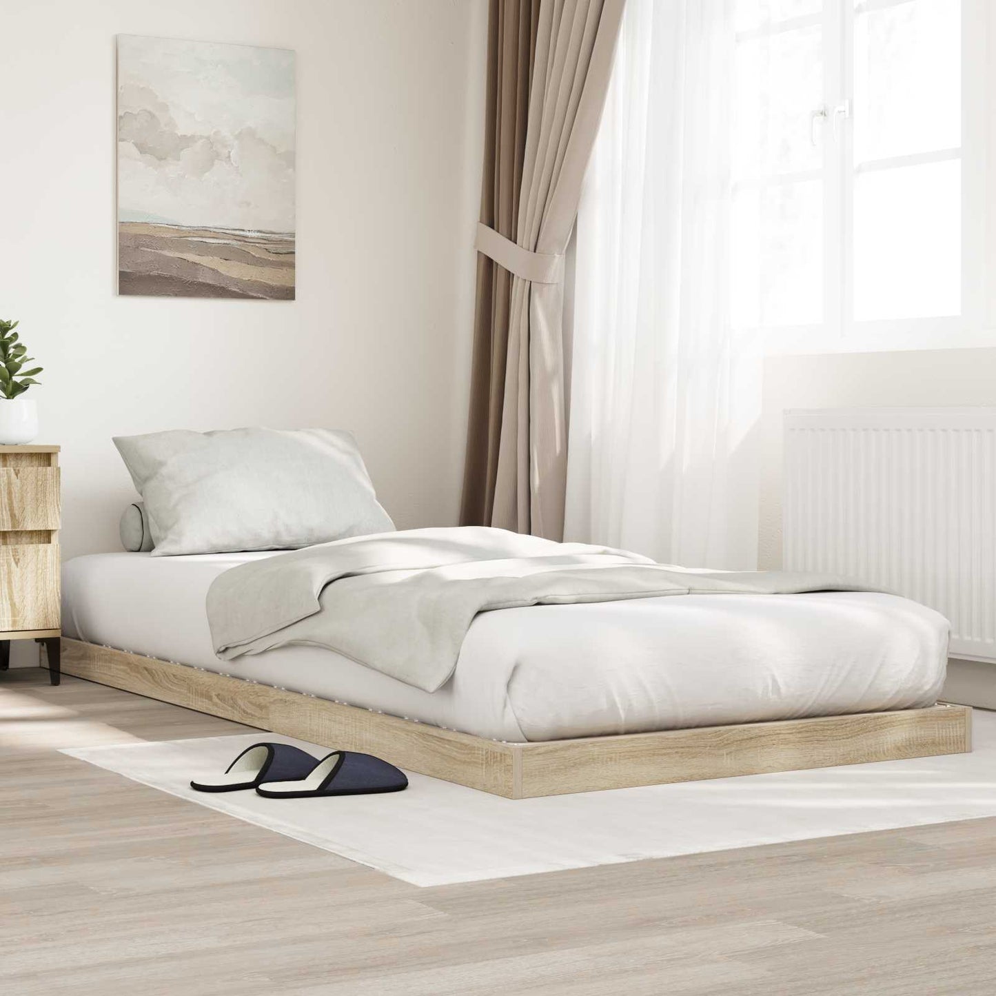 Struttura letto a terra Sonoma 90 x 190 cm Legno multistrato