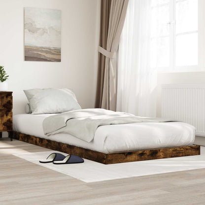 Struttura letto a terra Rovere fumÃ© 90 x 190 cm