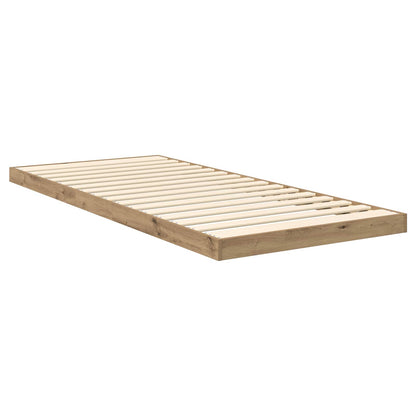 Struttura letto a terra Rovere artigianale 90 x 190 cm