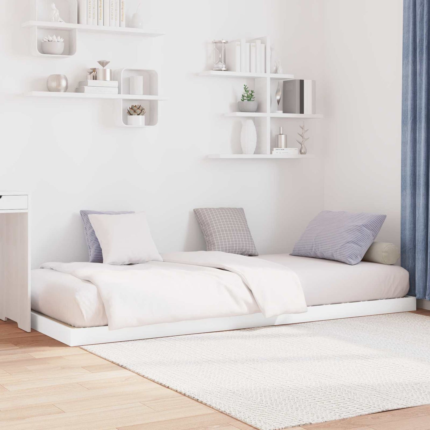 Struttura letto a terra Bianco 80 x 200 cm Legno multistrato
