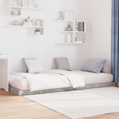 Struttura letto a terra Grigio cemento 80 x 200 cm