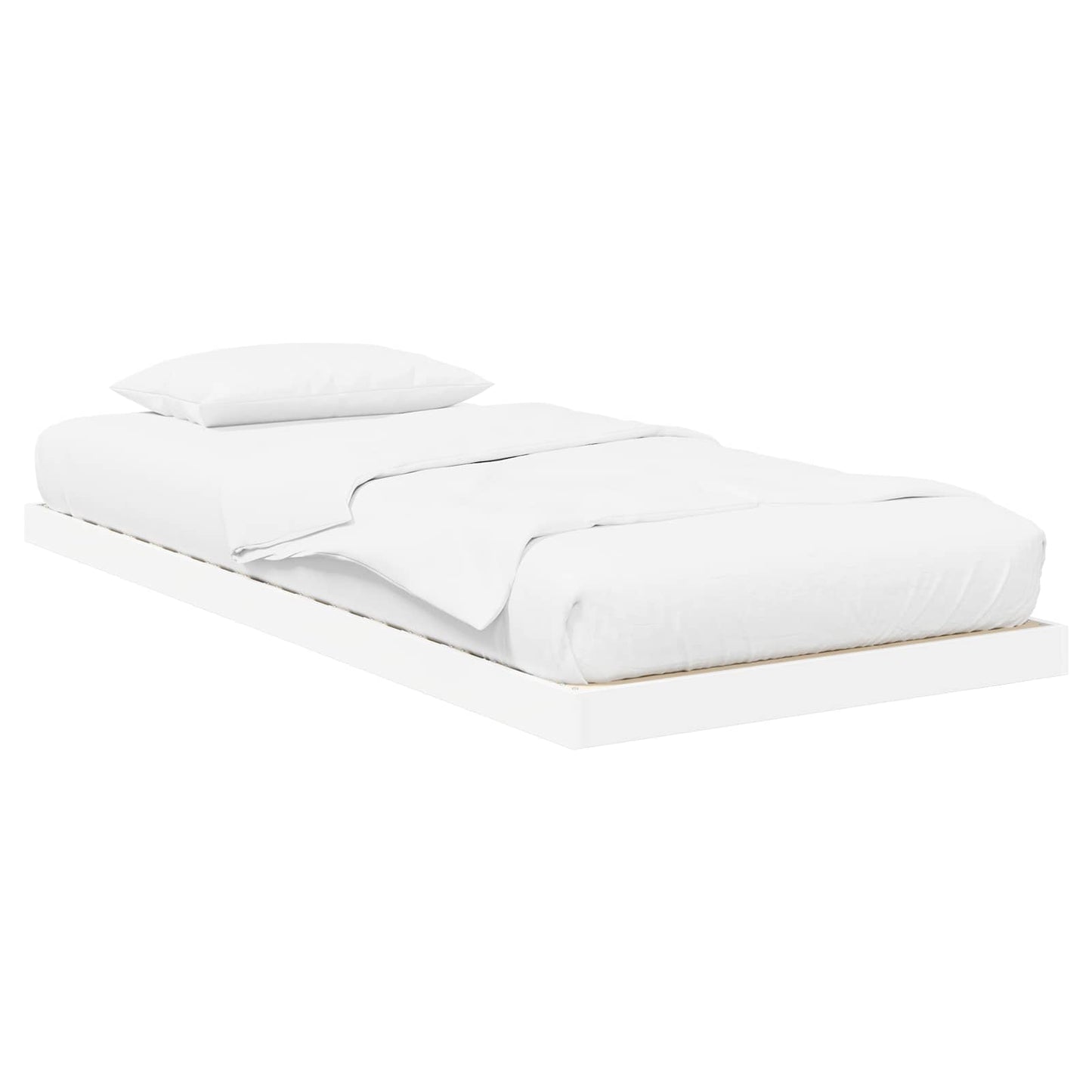 Struttura letto a terra Bianco 90 x 200 cm Legno multistrato