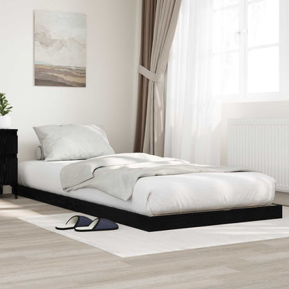 Struttura letto a terra Rovere Nero 90 x 200 cm