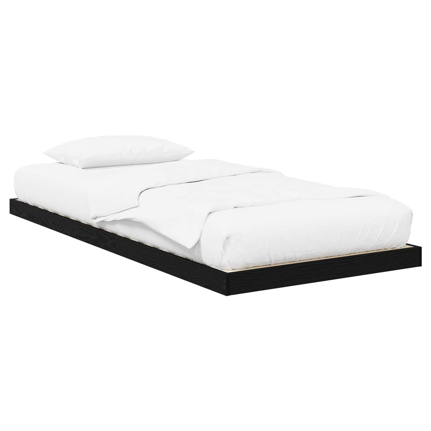 Struttura letto a terra Rovere Nero 90 x 200 cm