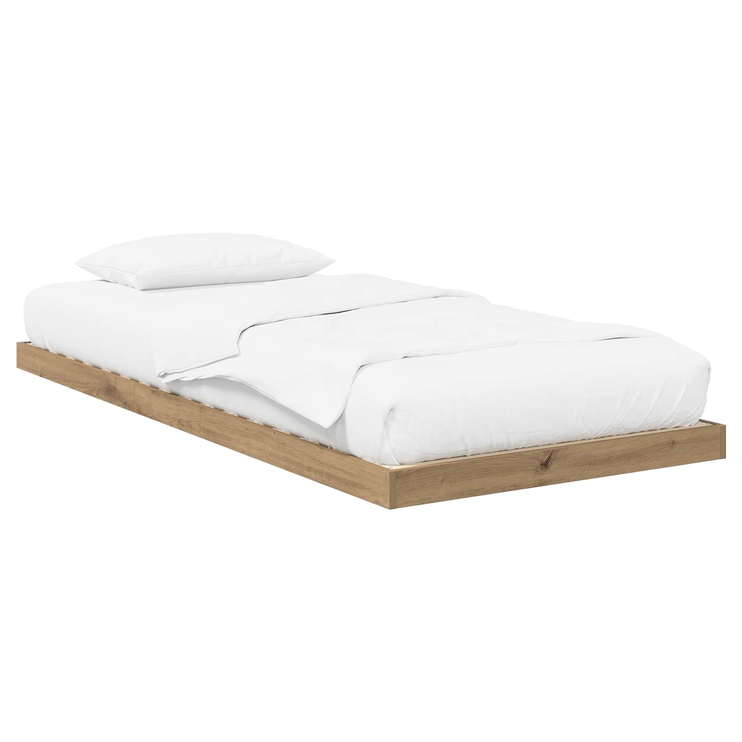 Struttura letto a terra Rovere artigianale 100 x 200 cm