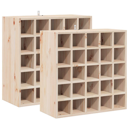 Portabottiglie 2 pcs Naturale 56 x 25 x 56 cm Pino massello