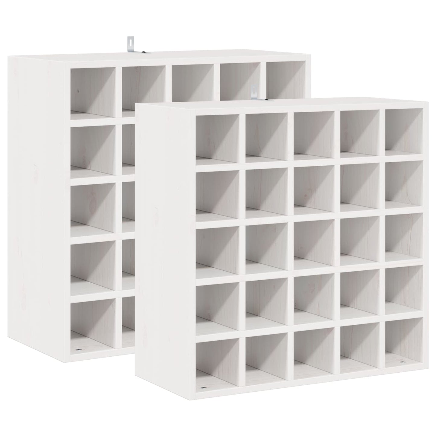 Portabottiglie 2 pcs Bianco 56 x 25 x 56 cm Pino massello
