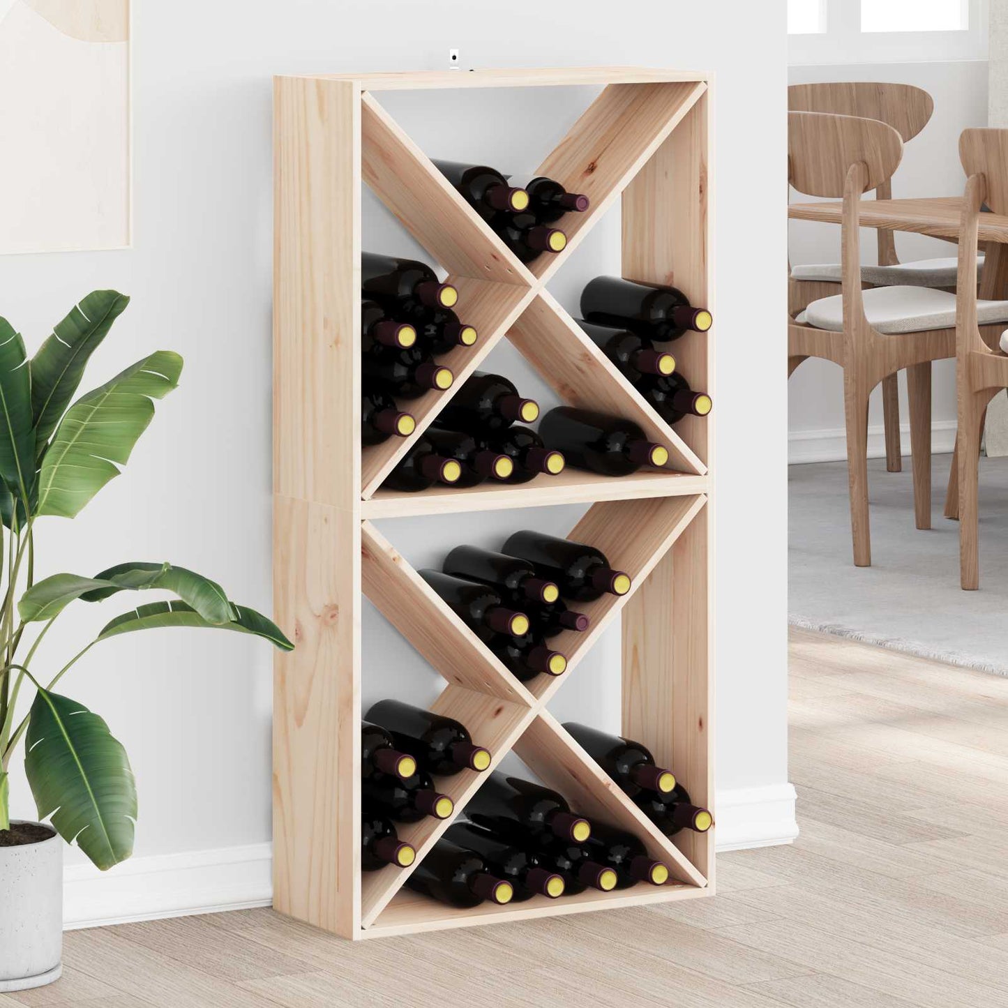 Portabottiglie 2 pcs Naturale 62 x 25 x 62 cm Pino massello
