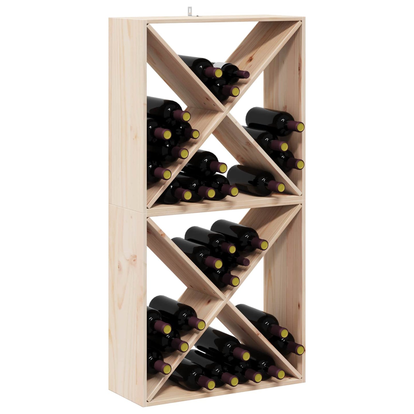 Portabottiglie 2 pcs Naturale 62 x 25 x 62 cm Pino massello