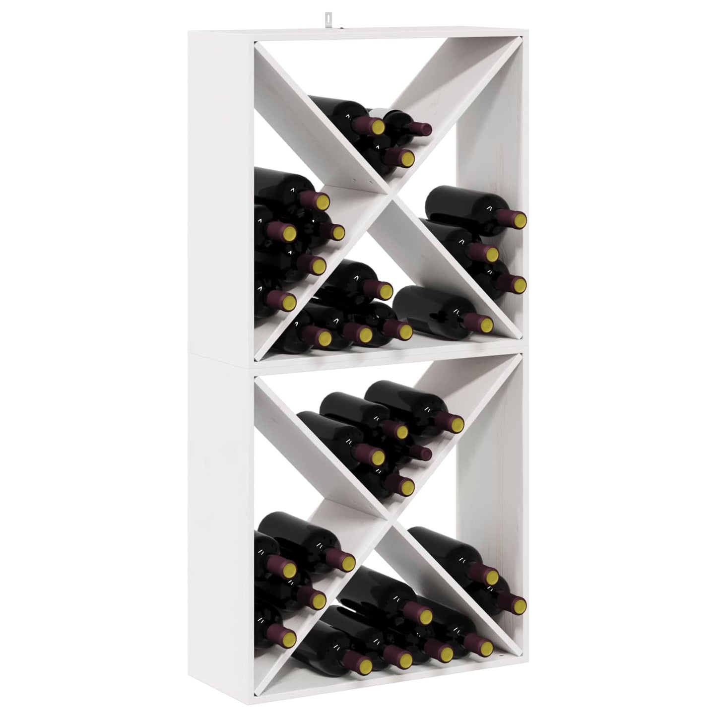 Portabottiglie 2 pcs Bianco 62 x 25 x 62 cm Pino massello