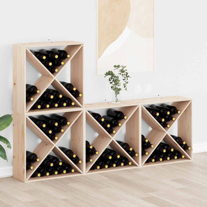 Portabottiglie 4 pcs Naturale 62 x 25 x 62 cm Pino massello