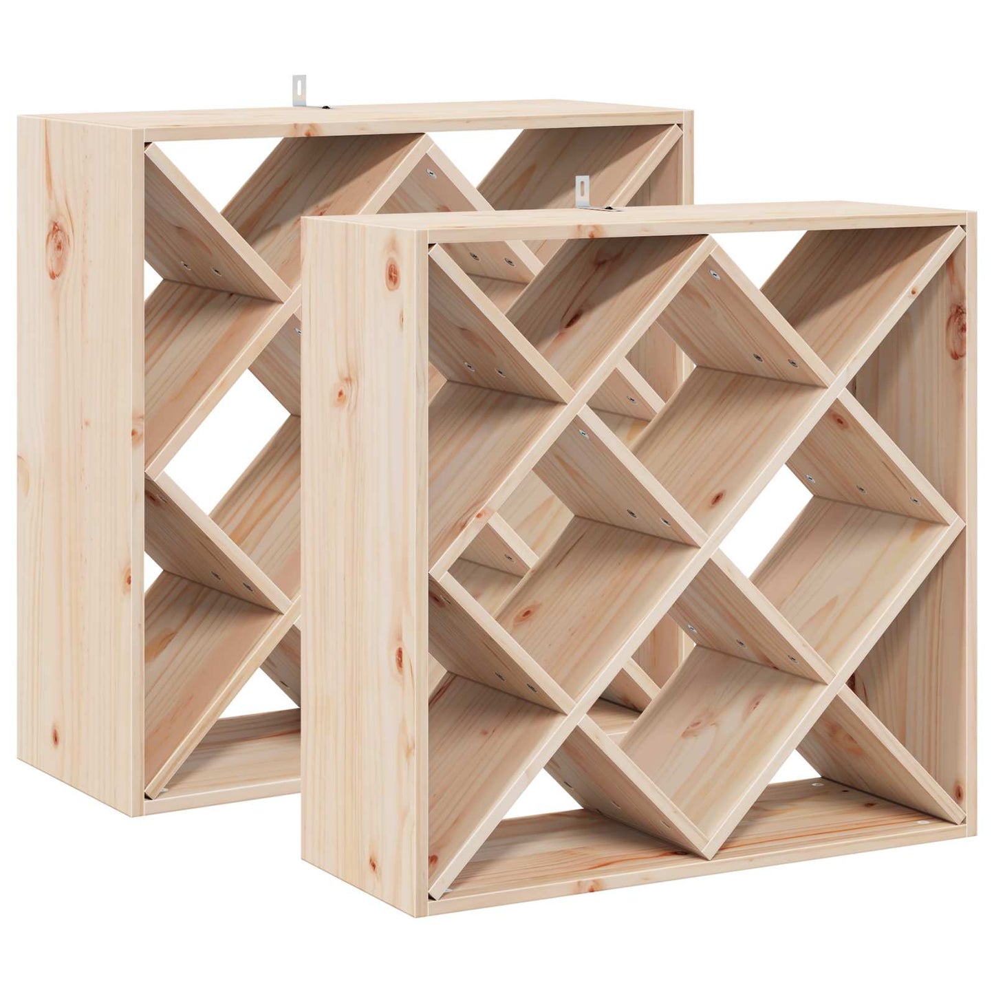 Portabottiglie 2 pcs Naturale 62 x 25 x 62 cm Pino massello