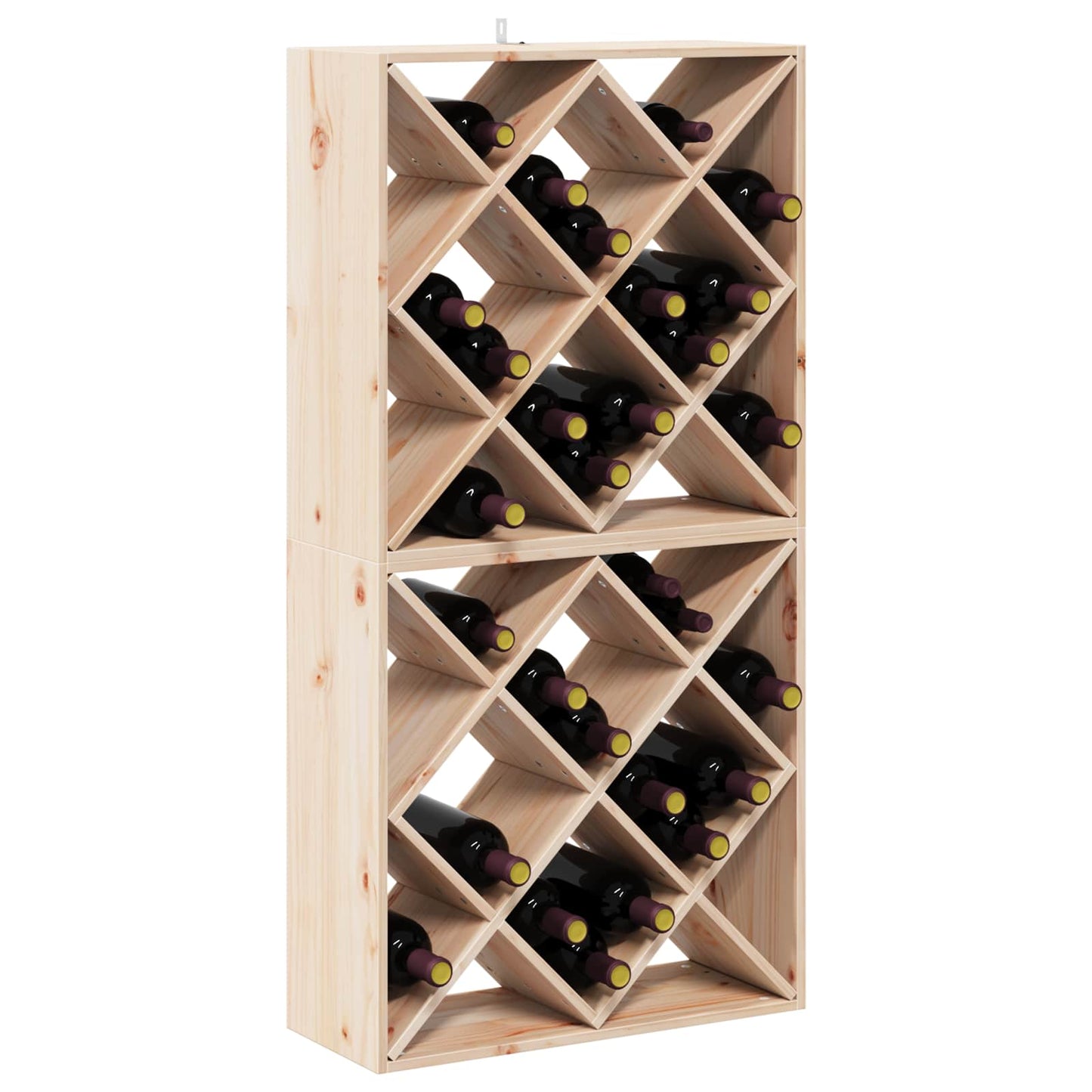 Portabottiglie 2 pcs Naturale 62 x 25 x 62 cm Pino massello