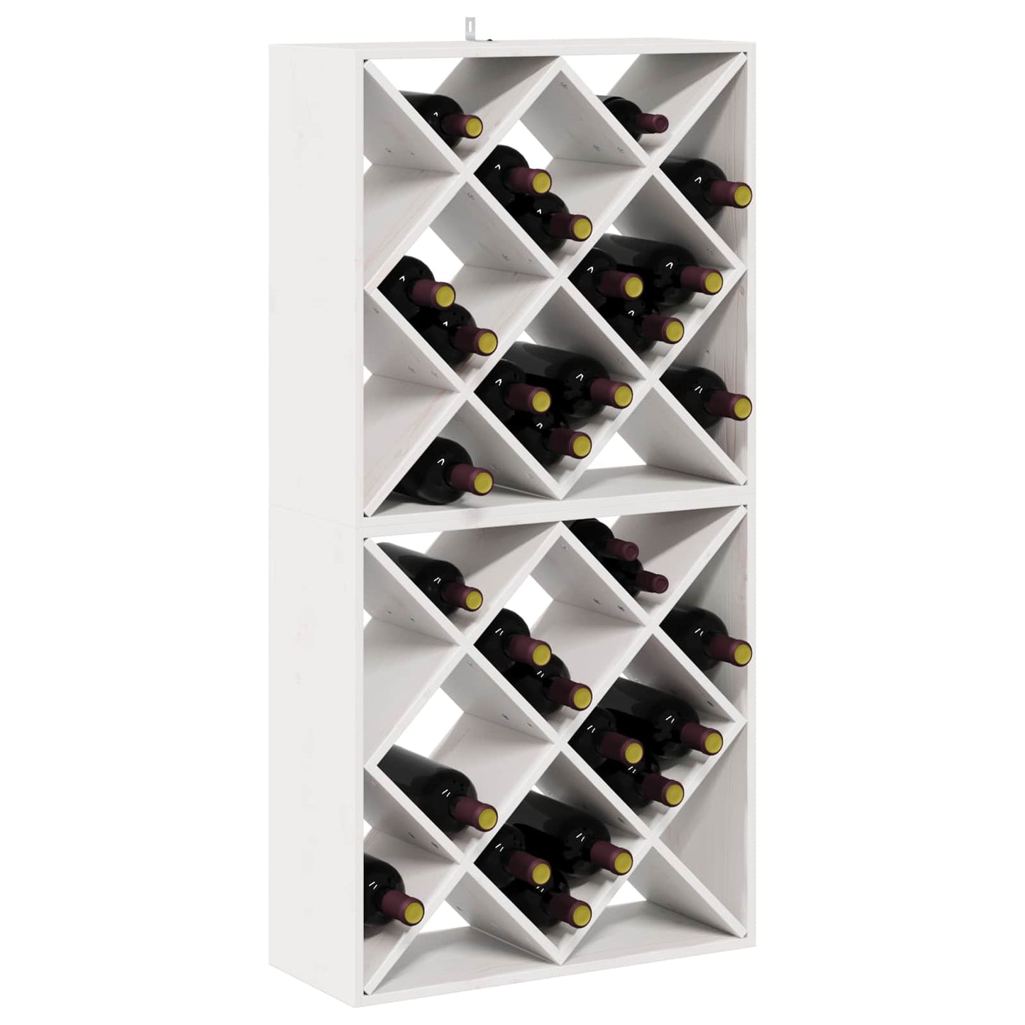 Portabottiglie 2 pcs Bianco 62 x 25 x 62 cm Pino massello