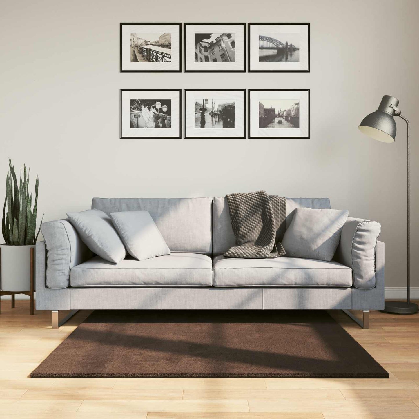 Tappeti per area Quadrato HUARTE Marrone 120 x 120 cm