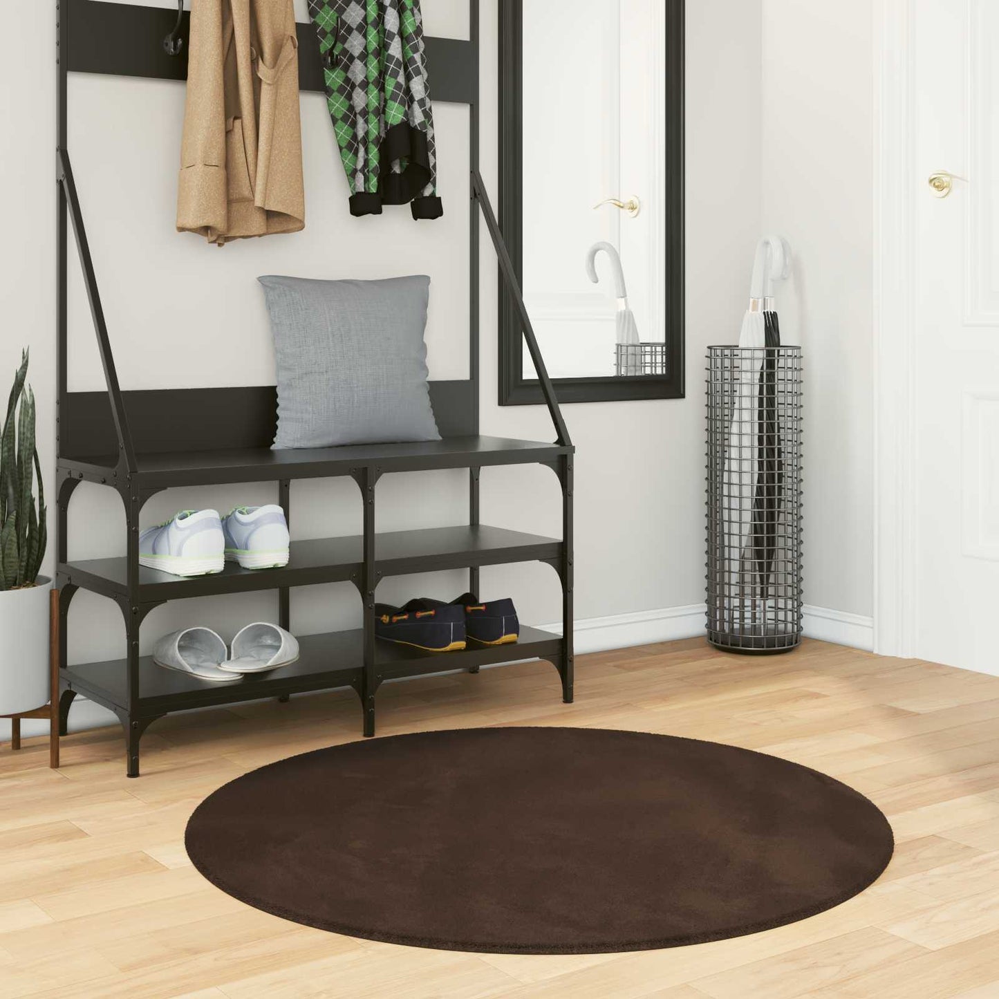 Tappeti per area Rotondo HUARTE Marrone Ã˜ 100 CM Poliestere