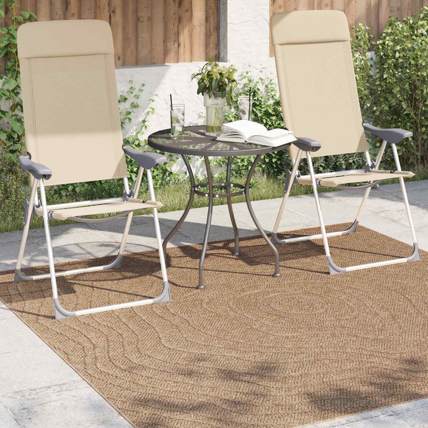 Tappeti per area MoirÃ© AGIRA Naturale 120 x 120 cm Poliestere