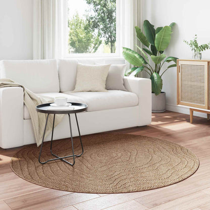 Tappeti per area MoirÃ© Rotondo AGIRA Naturale Ã˜ 120 CM