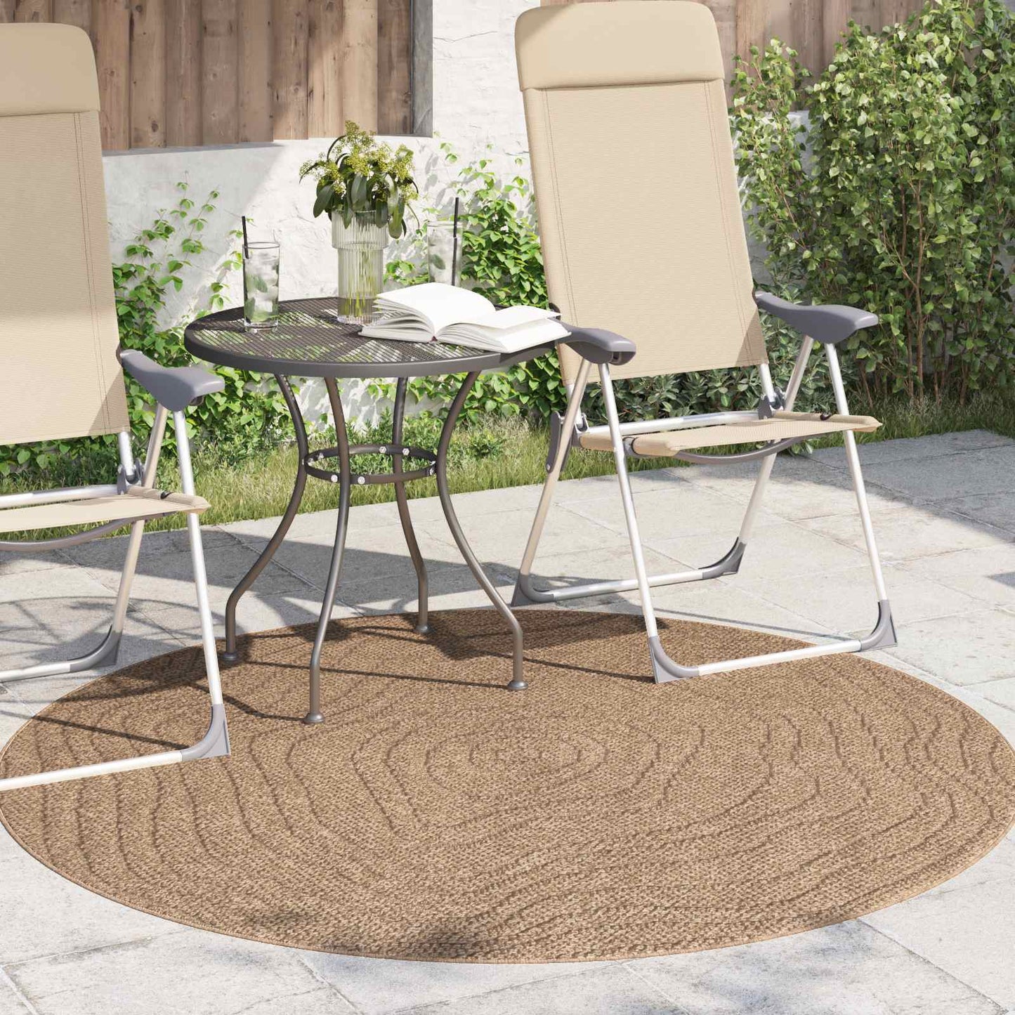 Tappeti per area MoirÃ© Rotondo AGIRA Naturale Ã˜ 160 CM