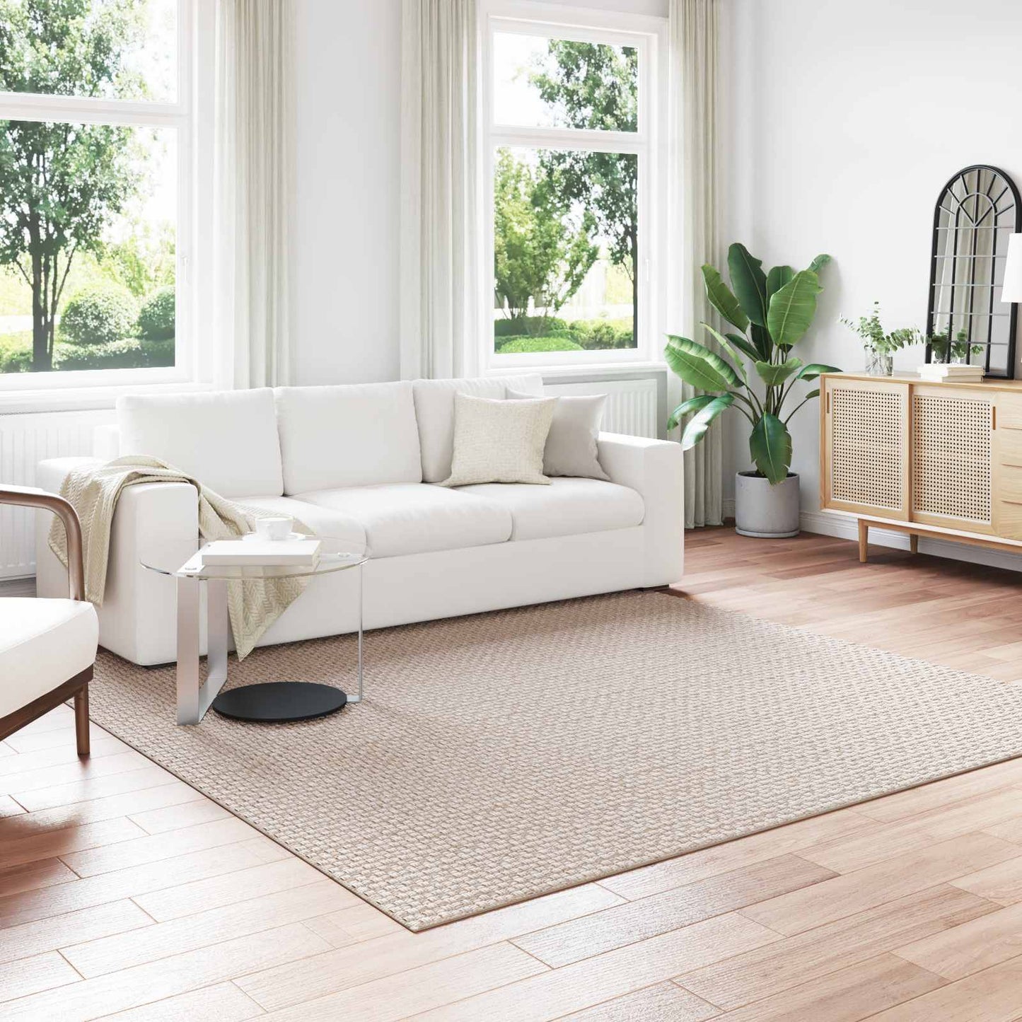 Tappeti per area Quadrato FARO Crema 240 x 240 cm Poliestere