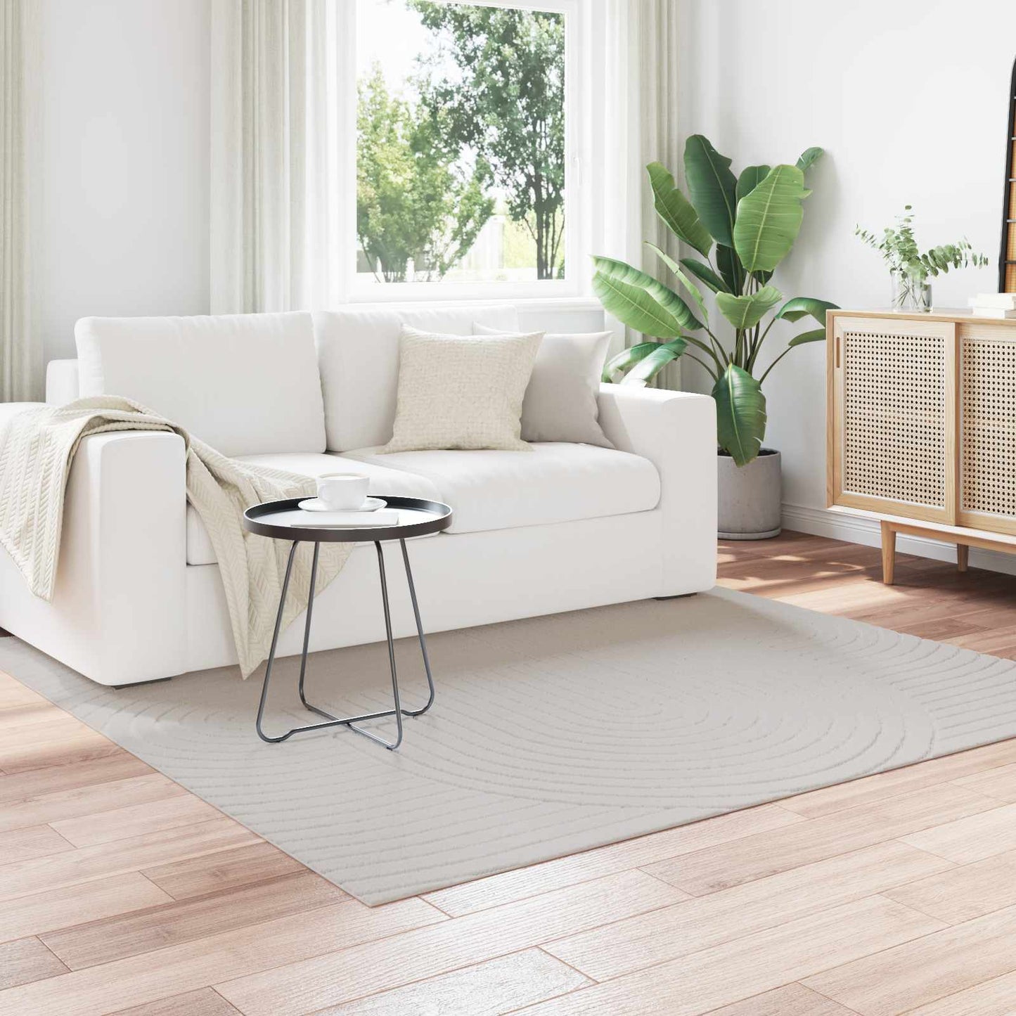 Tappeti per area Quadrato PALMERAS Crema 120 x 120 cm