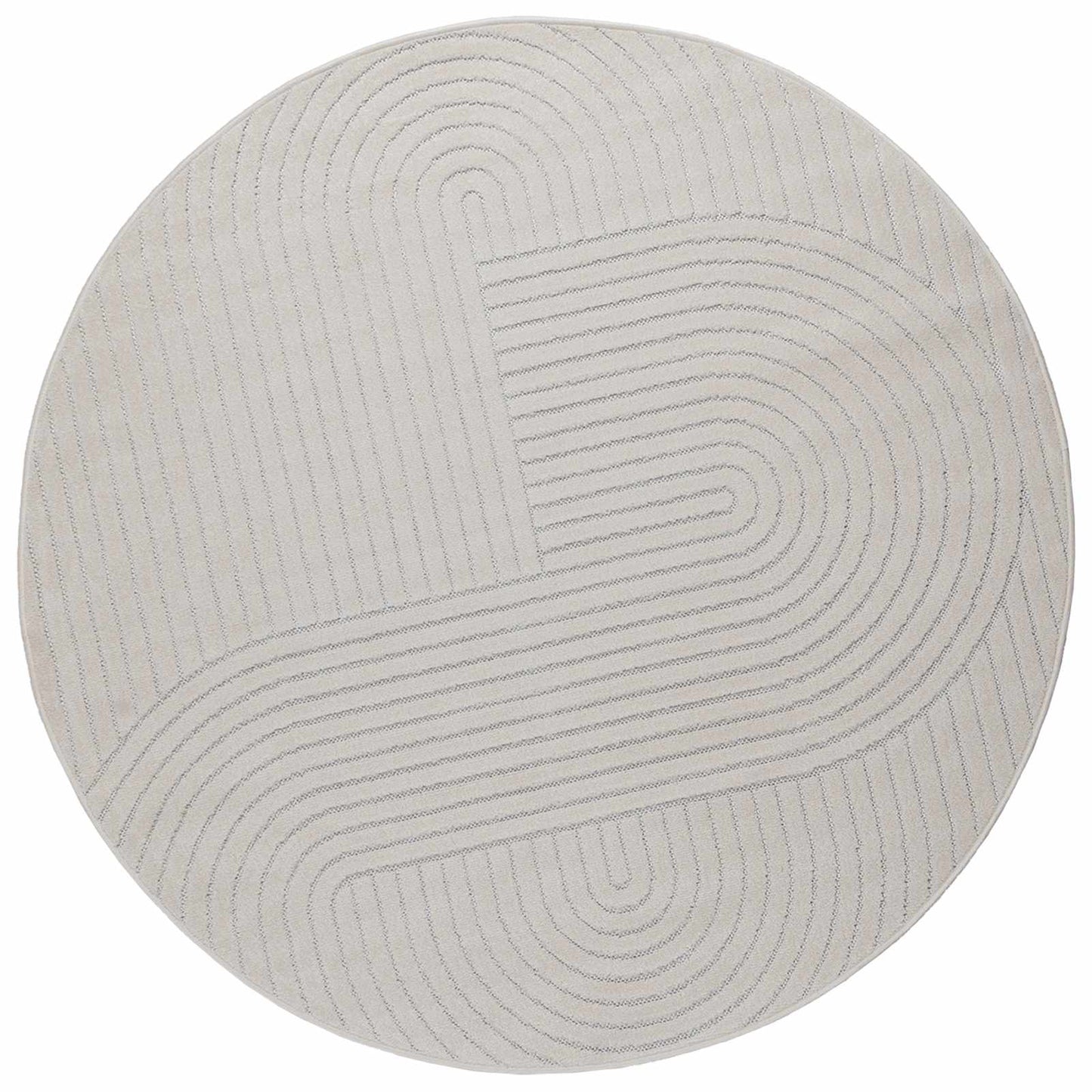 Tappeti per area Rotondo PALMERAS Crema Ã˜ 160 CM Poliestere