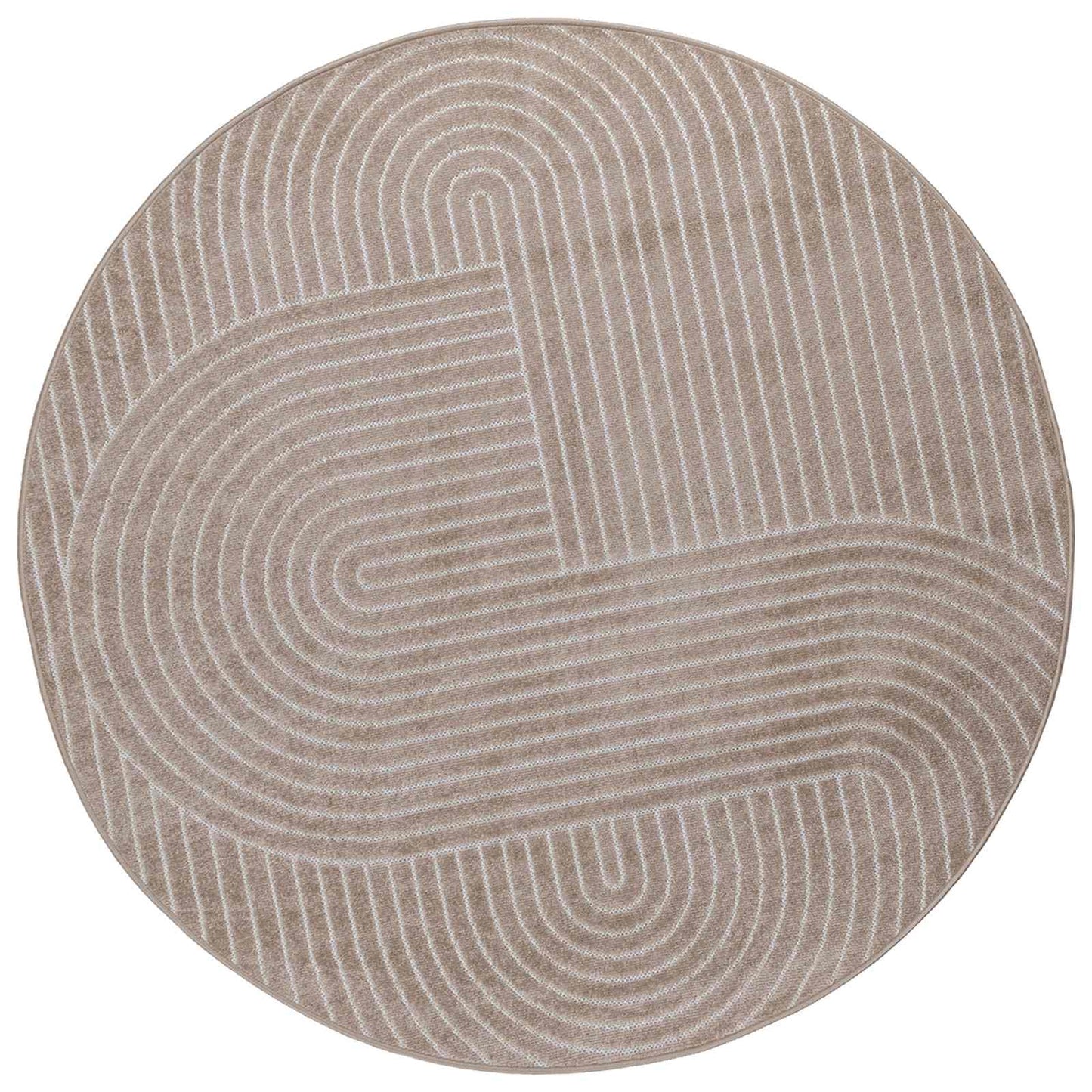 Tappeti per area Rotondo PALMERAS Beige Ã˜ 200 CM Poliestere