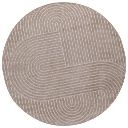 Tappeti per area Rotondo PALMERAS Beige Ã˜ 200 CM Poliestere