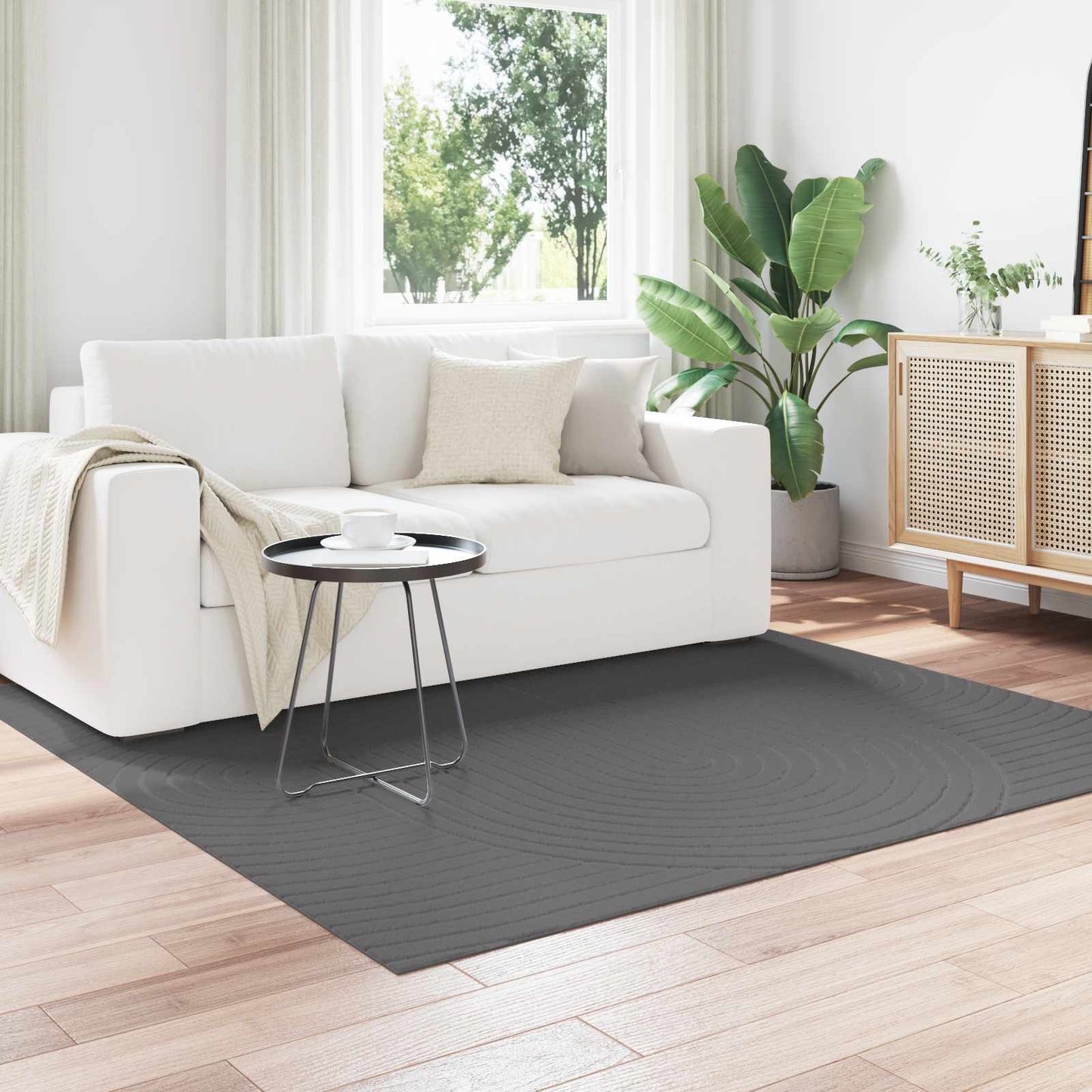 Tappeti per area PALMERAS Antracite 120 x 120 cm Poliestere
