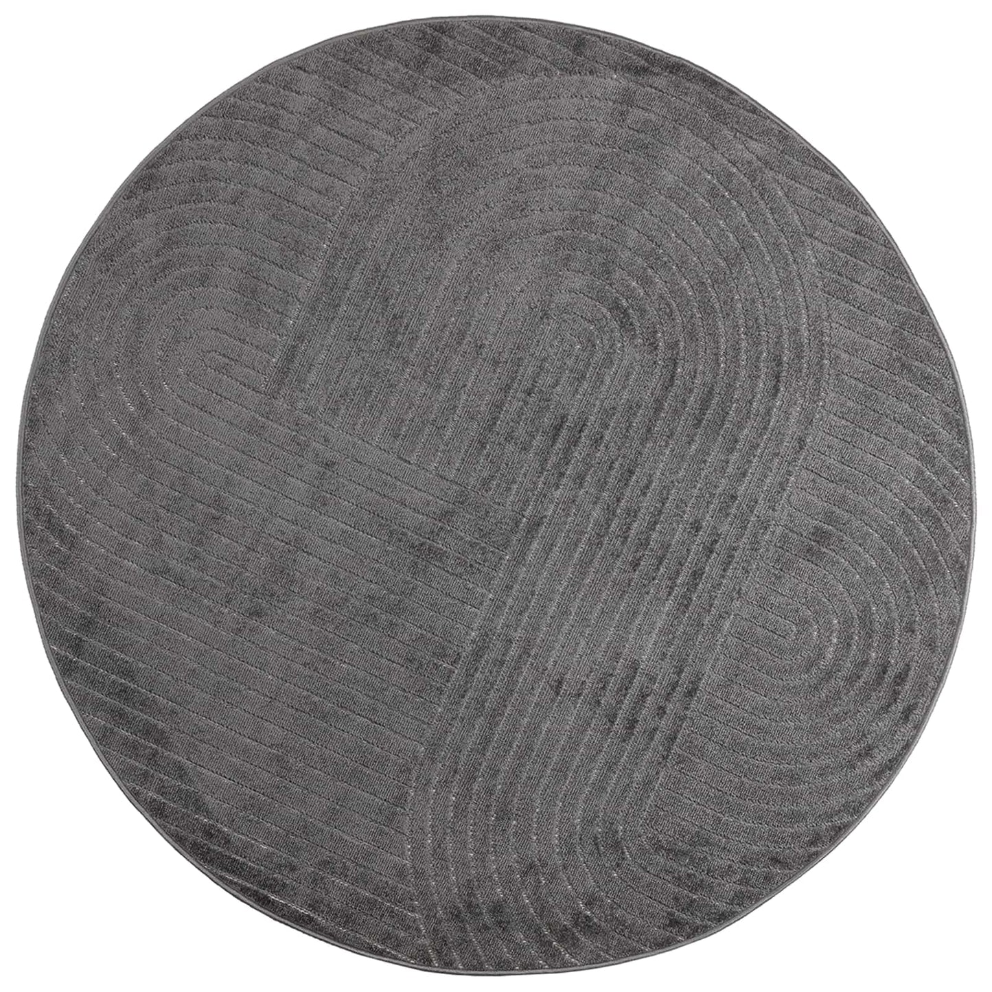 Tappeti per area Rotondo PALMERAS Antracite Ã˜ 160 CM Poliestere