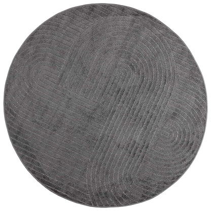 Tappeti per area Rotondo PALMERAS Antracite Ã˜ 160 CM Poliestere