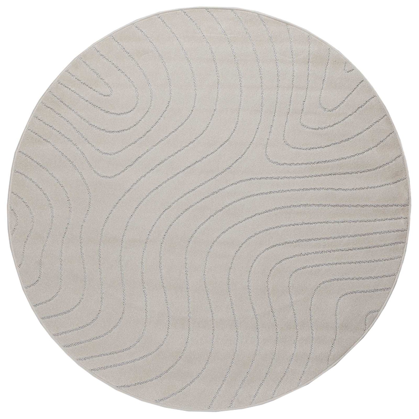 Tappeti per area Rotondo PALMERAS Crema Ã˜ 200 CM Poliestere