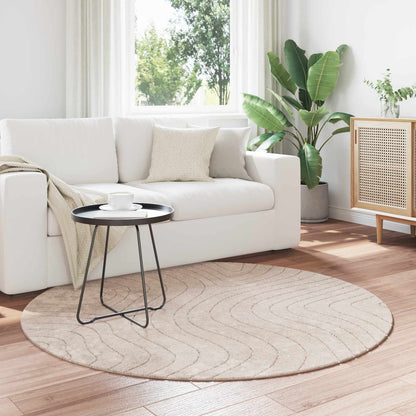 Tappeti per area Rotondo PALMERAS Beige Ã˜ 200 CM Poliestere