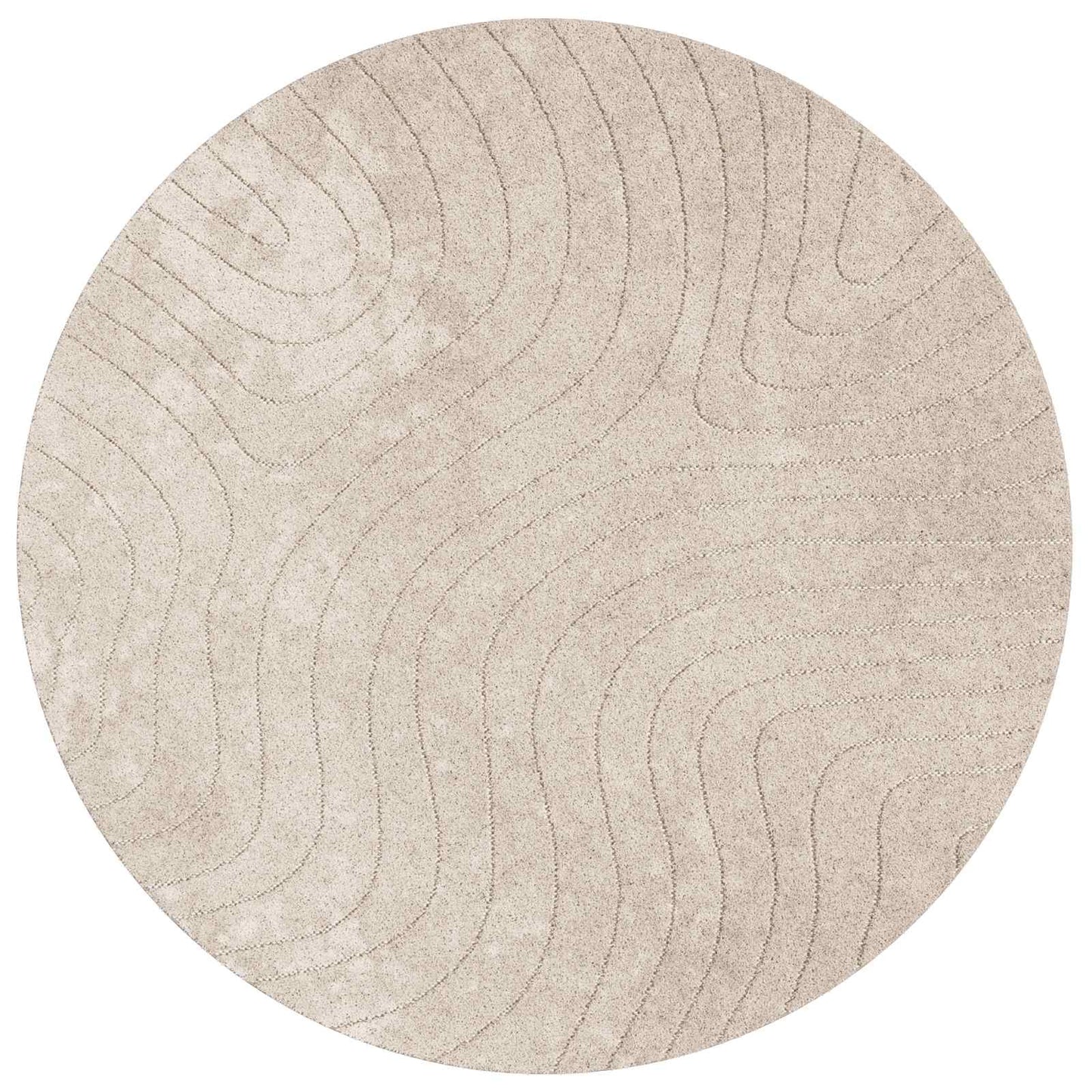 Tappeti per area Rotondo PALMERAS Beige ÃƒËœ 200 CM Poliestere