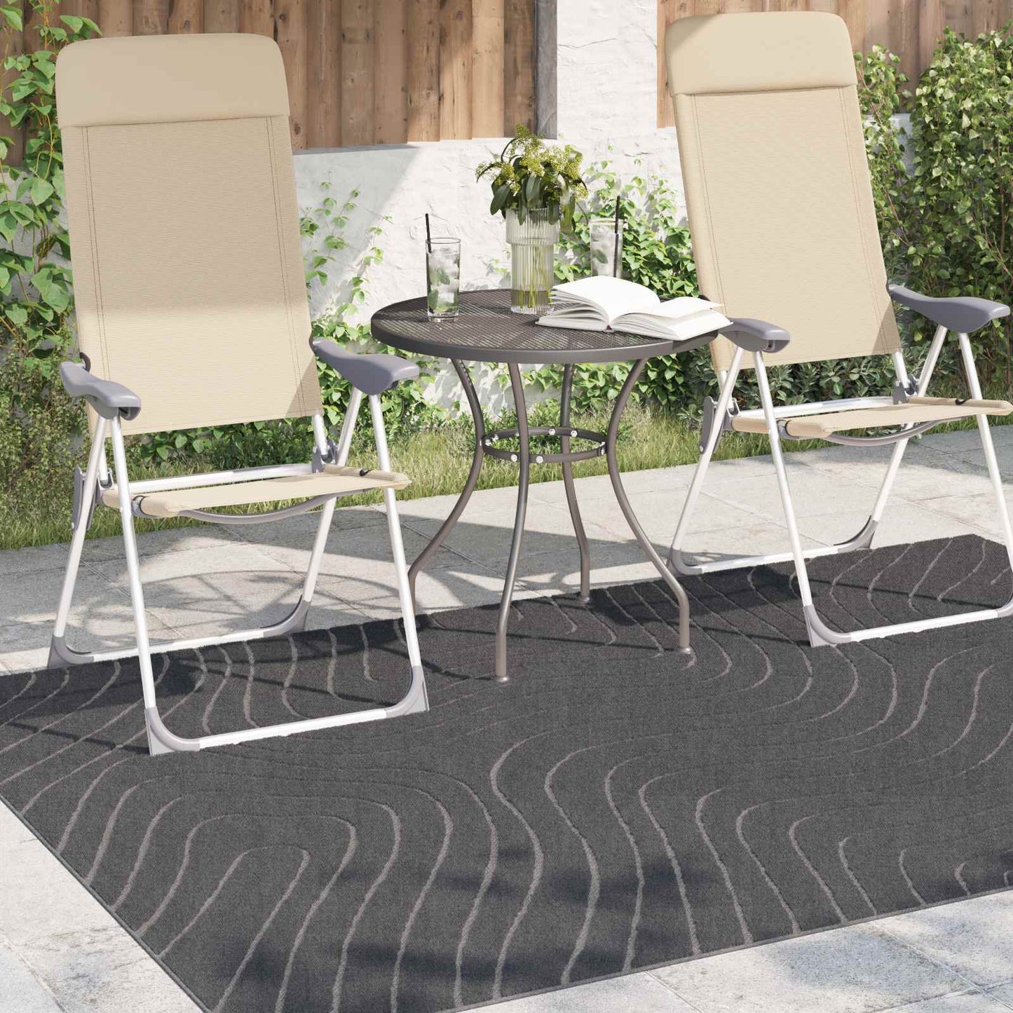 Tappeti per area PALMERAS Antracite 170 x 120 cm Poliestere