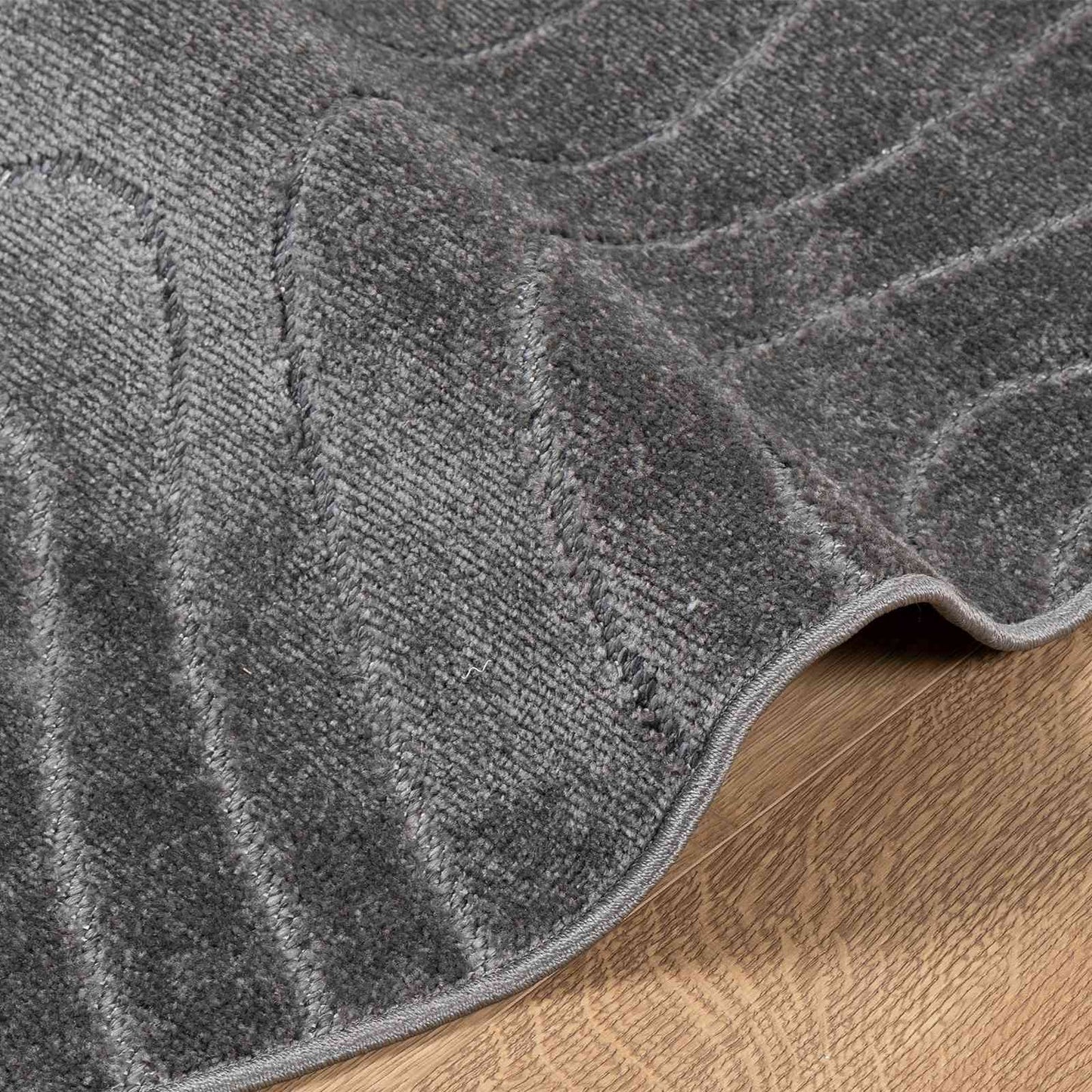 Tappeti per area Rotondo PALMERAS Antracite Ã˜ 120 CM Poliestere