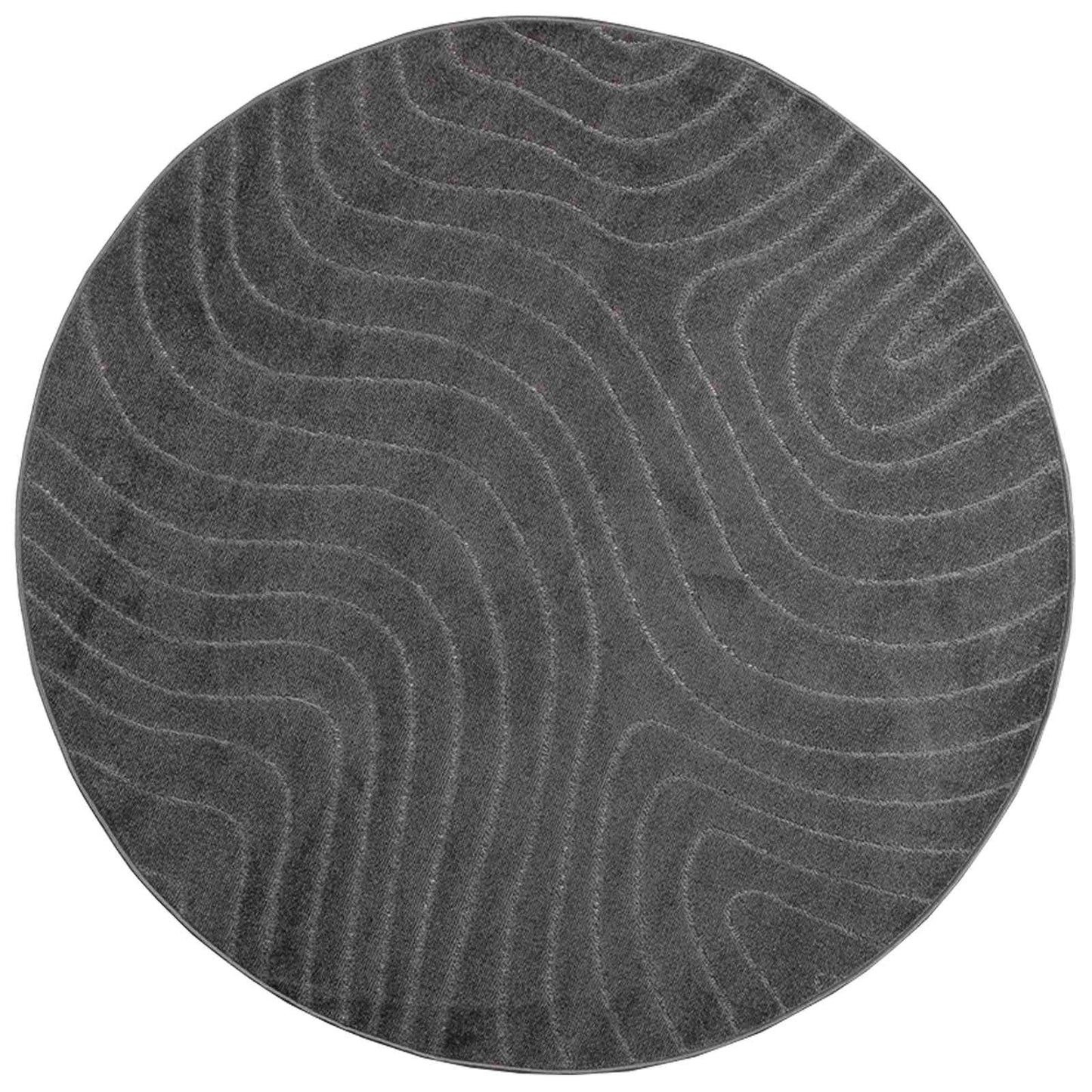 Tappeti per area Rotondo PALMERAS Antracite Ã˜ 120 CM Poliestere