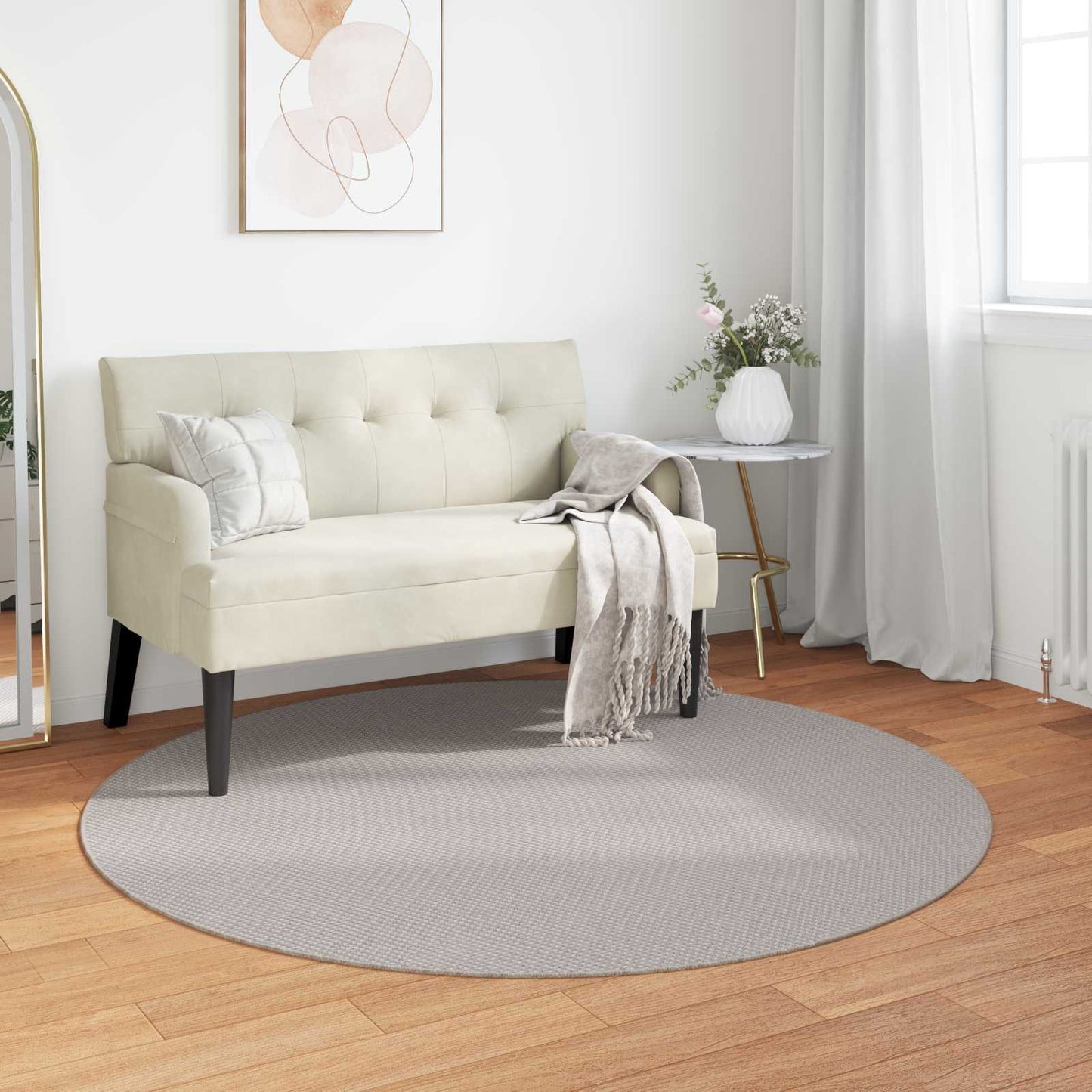 Tappeti per area Rotondo LUGO Crema Ã˜ 120 CM Poliestere