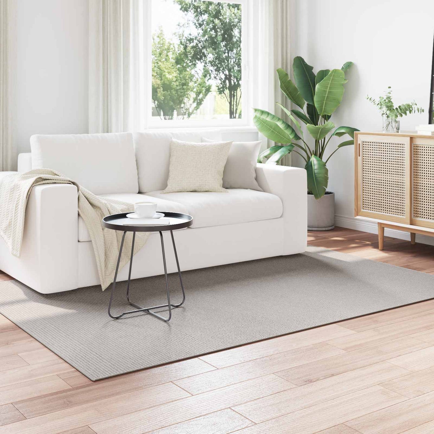 Tappeti per area LUGO Crema e Grigio 170 x 120 cm Poliestere